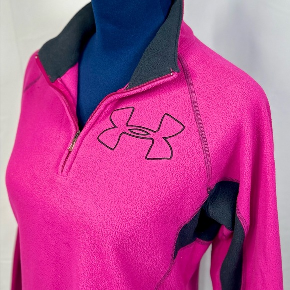 EUC Under Armour Pink/Purple Fleece 1/2 Zip Running Pullover Sweater - Picture 8 of 15